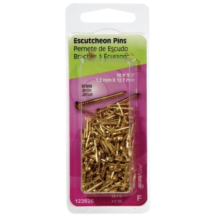 Homecare Products 122631 0.75 in. Brass Plated Escutcheon Pin, 6PK HO148790